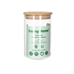 Glass jar with wooden lid 790ml